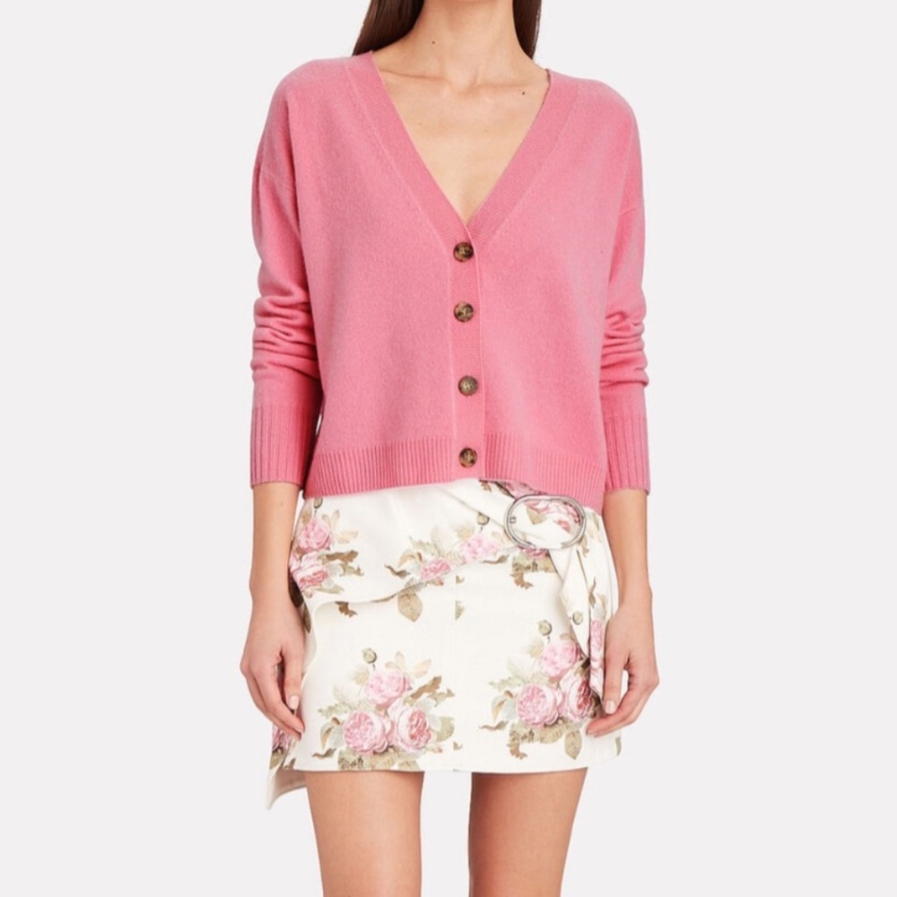 Intermix Roya Cashmere V-neck Button Front Size MP